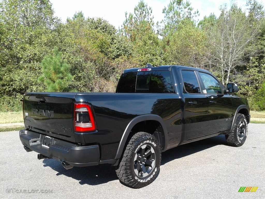 2020 1500 Rebel Quad Cab 4x4 - Diamond Black Crystal Pearl / Red/Black photo #6