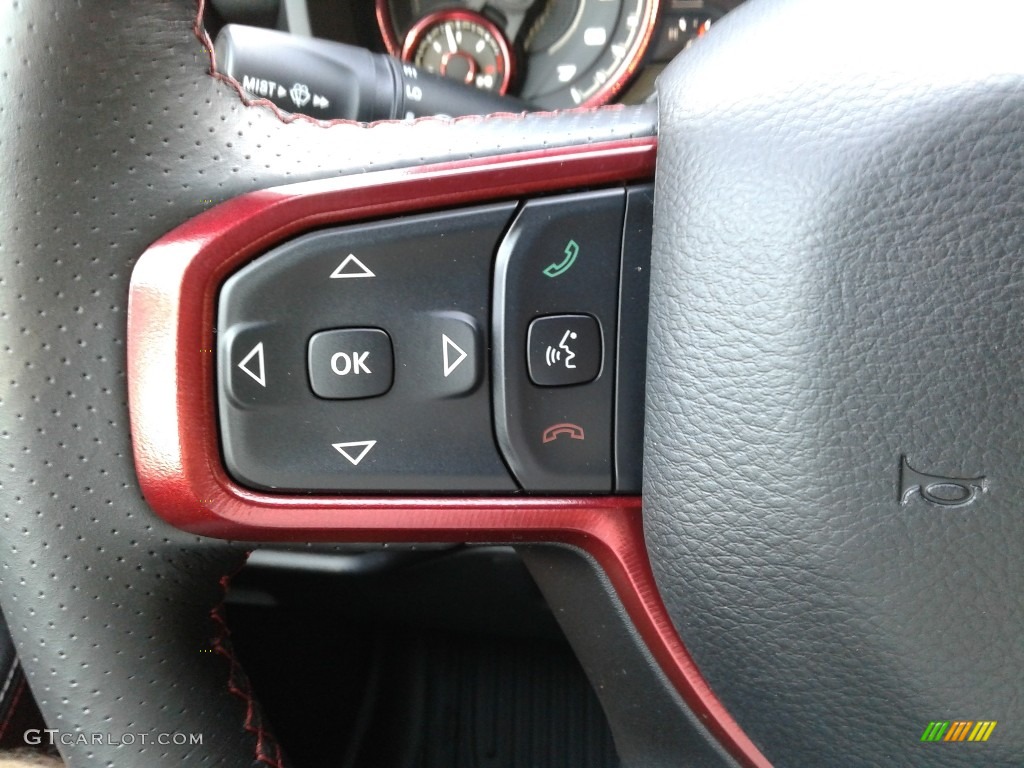 2020 Ram 1500 Rebel Quad Cab 4x4 Red/Black Steering Wheel Photo #135459296