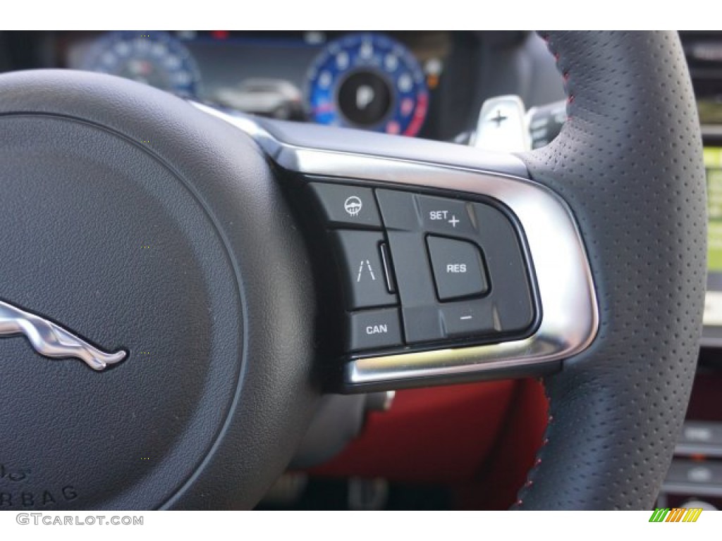 2020 Jaguar F-PACE SVR Ebony/Pimento Steering Wheel Photo #135462200