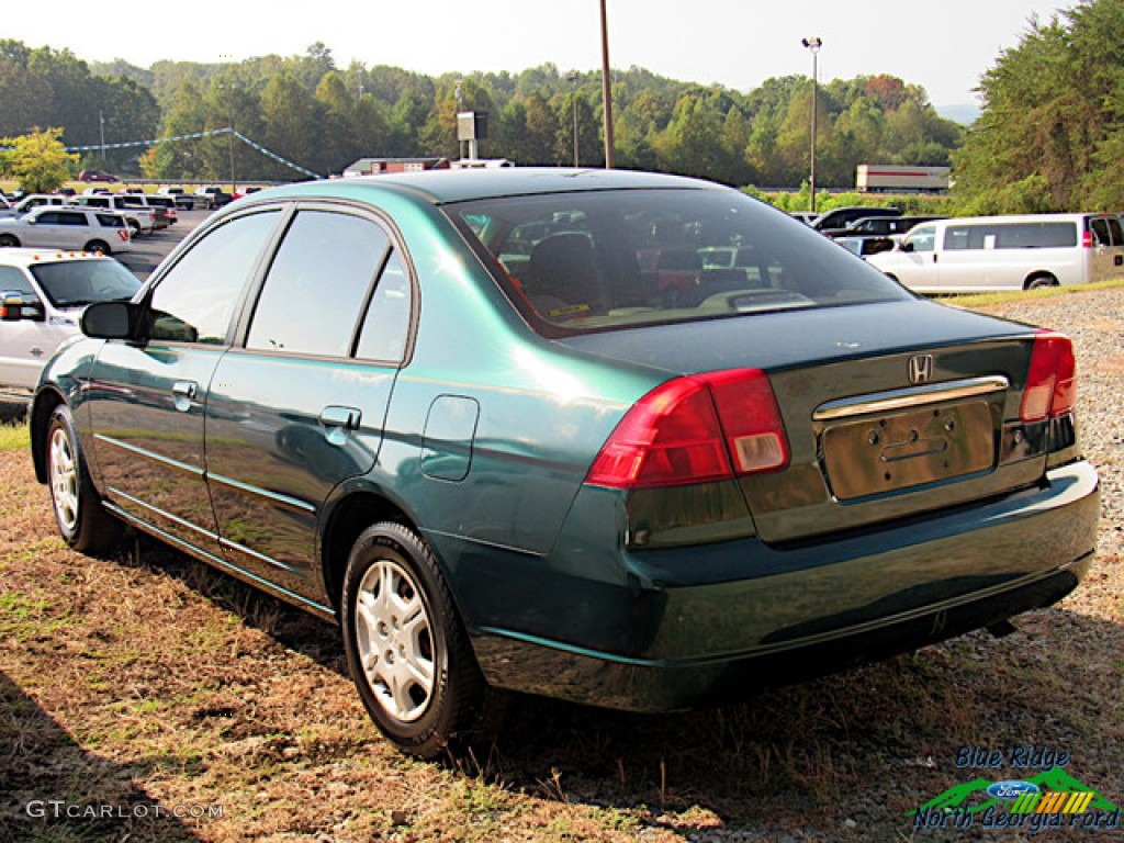 2002 Civic LX Sedan - Clover Green Metallic / Beige photo #4