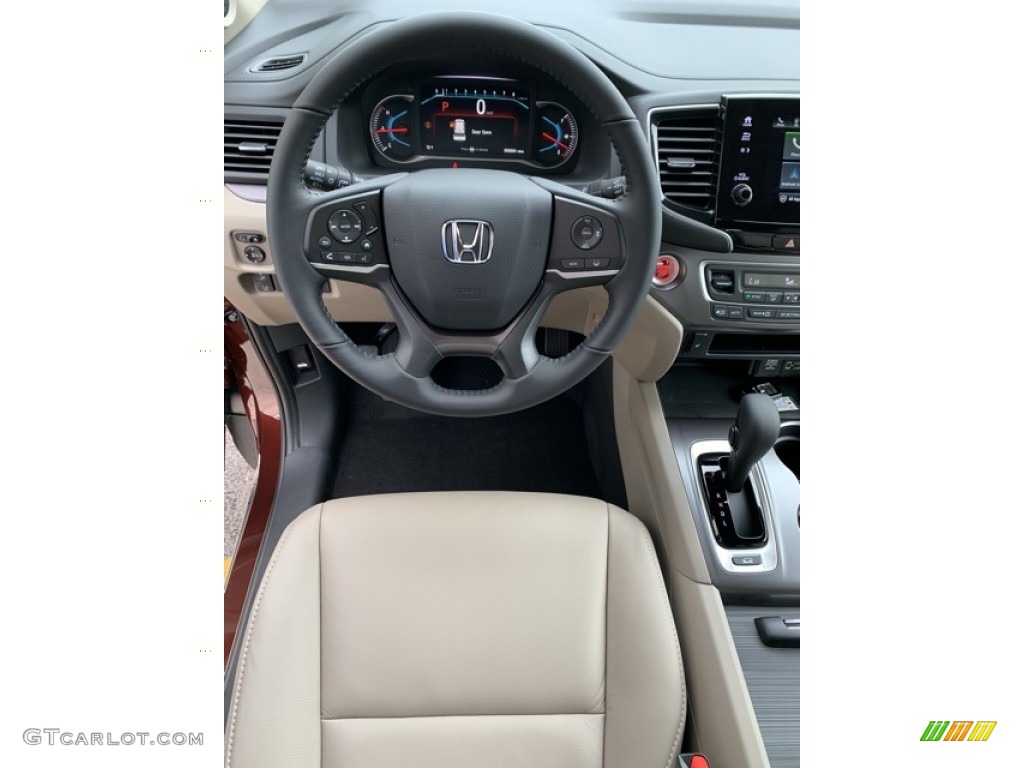 2020 Pilot EX-L AWD - Deep Scarlet Pearl / Beige photo #13