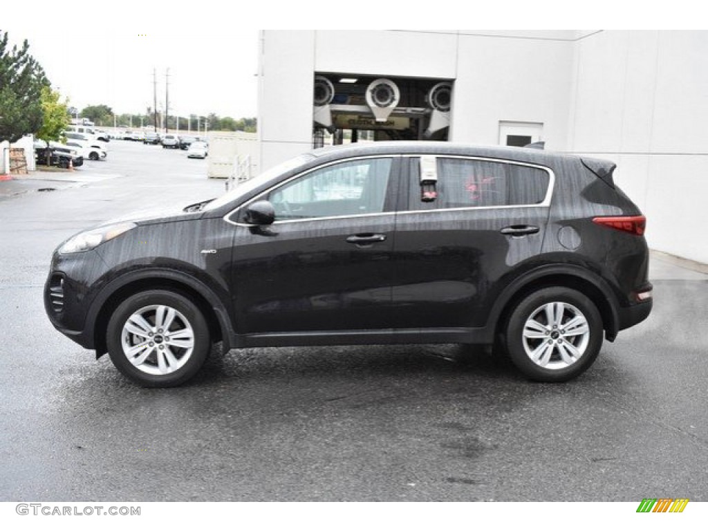 2017 Sportage LX AWD - Black Cherry / Black photo #3