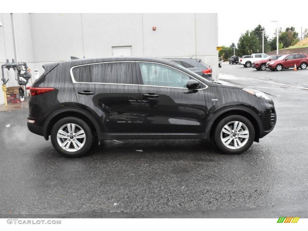 2017 Sportage LX AWD - Black Cherry / Black photo #7