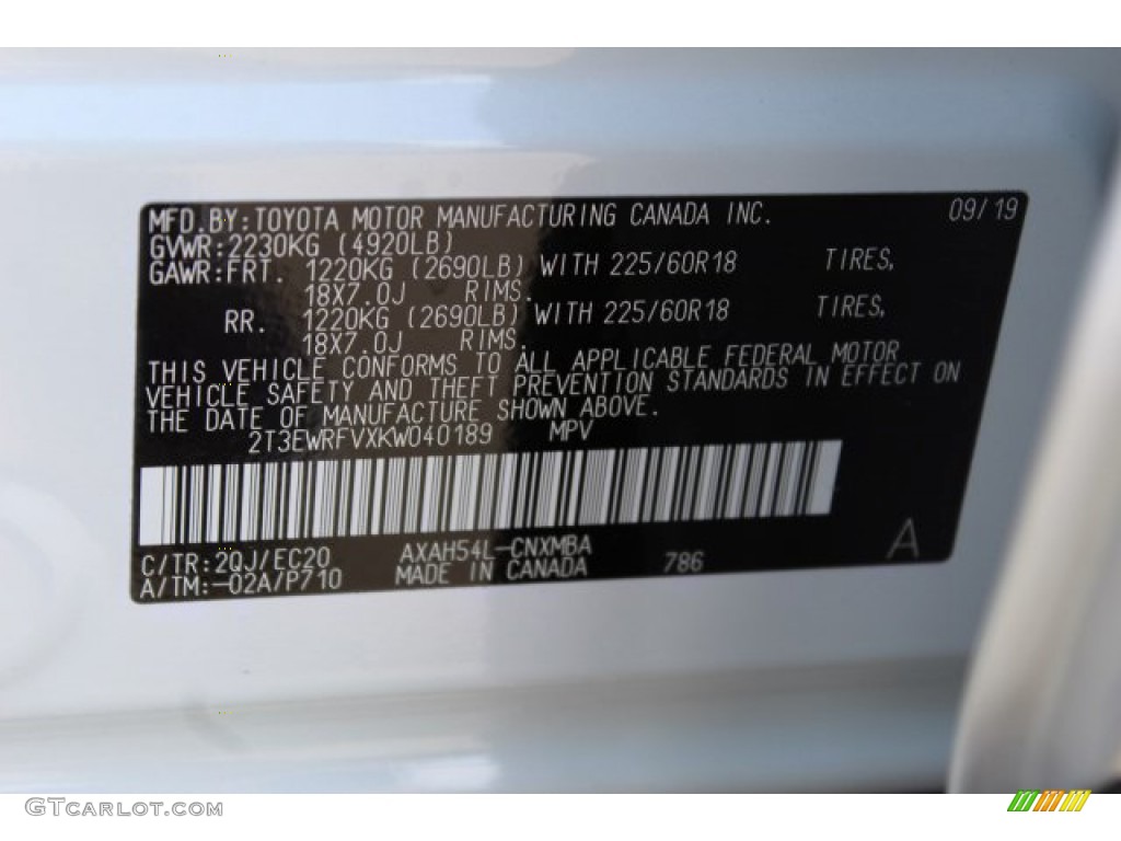 2019 RAV4 XSE AWD Hybrid - Blizzard White Pearl / Black photo #29