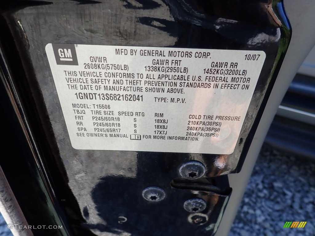 2008 TrailBlazer LT 4x4 - Black / Light Gray photo #14