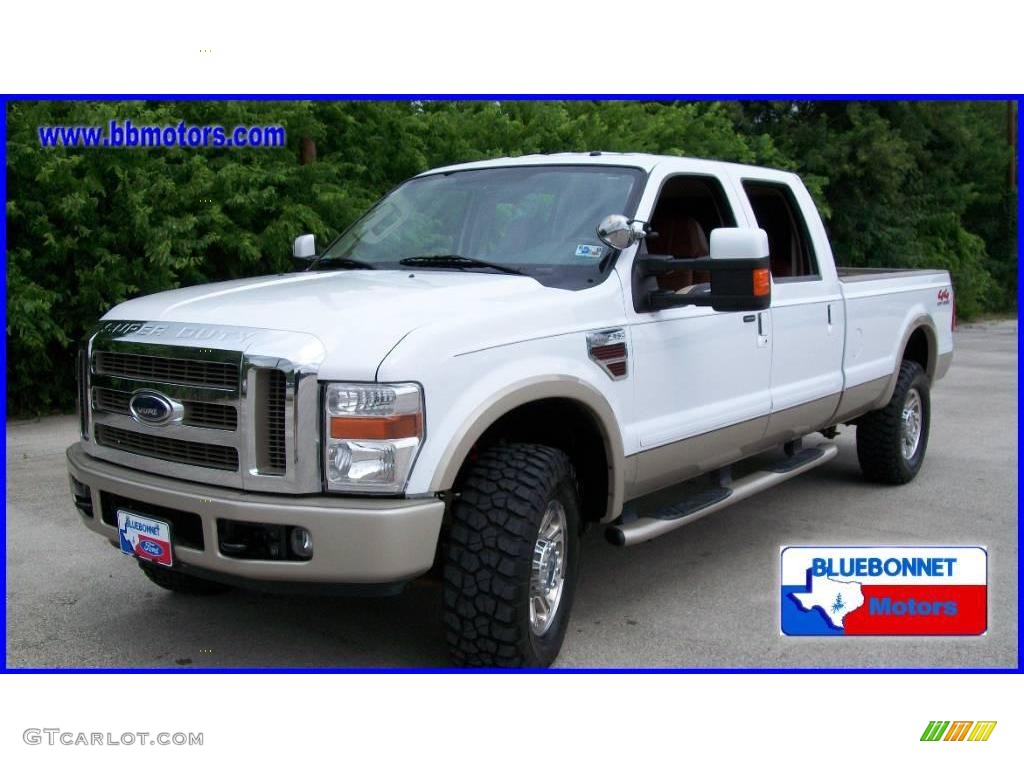 2008 F350 Super Duty King Ranch Crew Cab 4x4 - Oxford White / Chaparral Brown photo #1