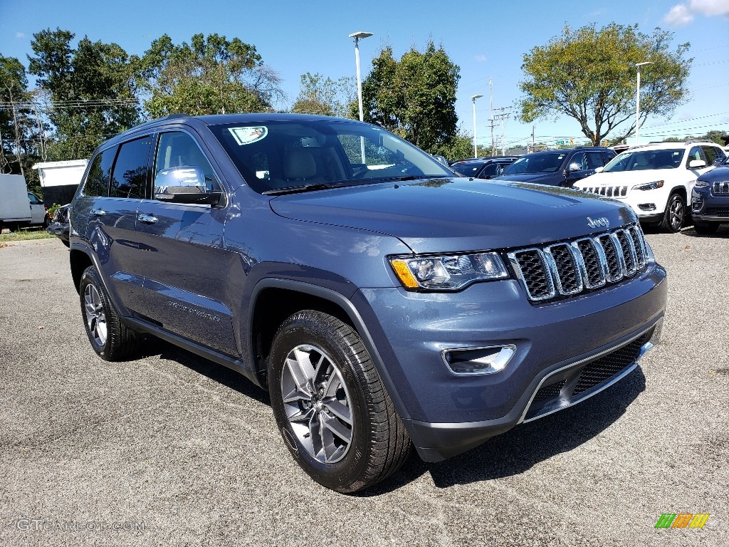 2020 Grand Cherokee Limited 4x4 - Slate Blue Pearl / Light Frost Beige/Black photo #1