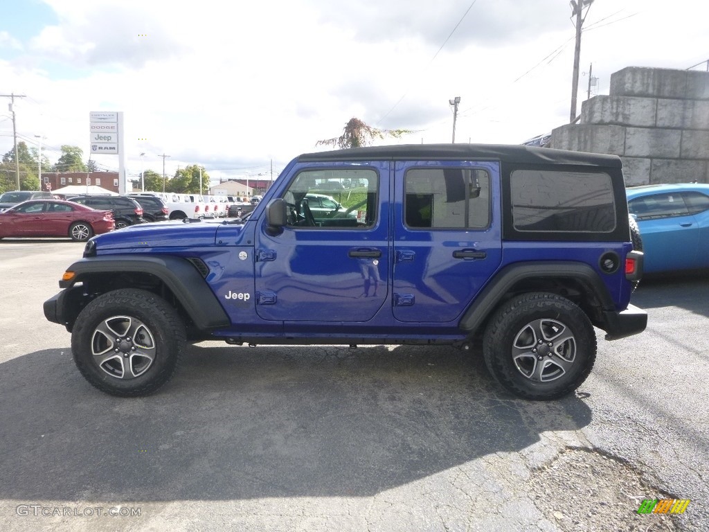 2020 Wrangler Unlimited Sport 4x4 - Ocean Blue Metallic / Black photo #2