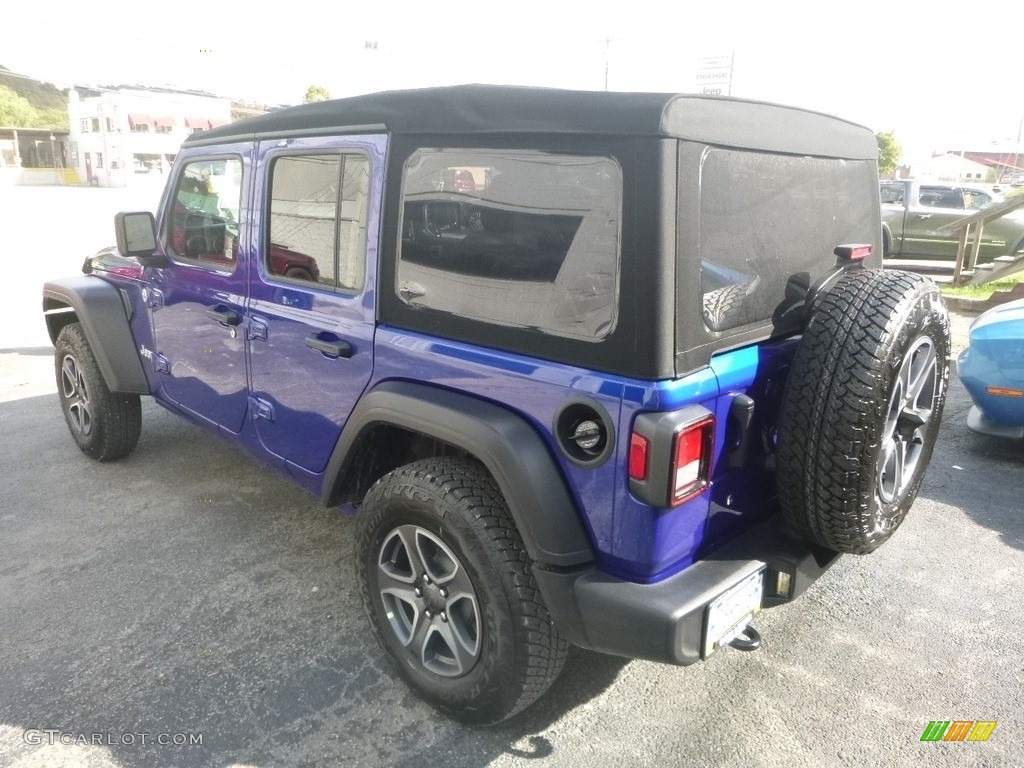 2020 Wrangler Unlimited Sport 4x4 - Ocean Blue Metallic / Black photo #3