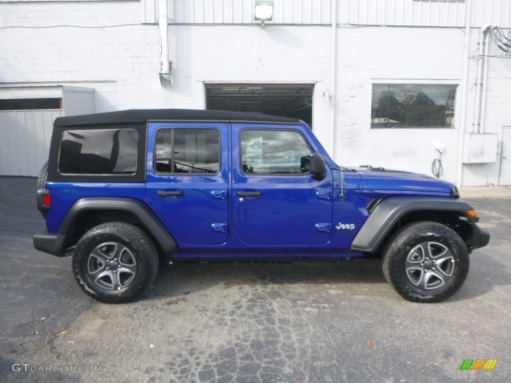 2020 Wrangler Unlimited Sport 4x4 - Ocean Blue Metallic / Black photo #6