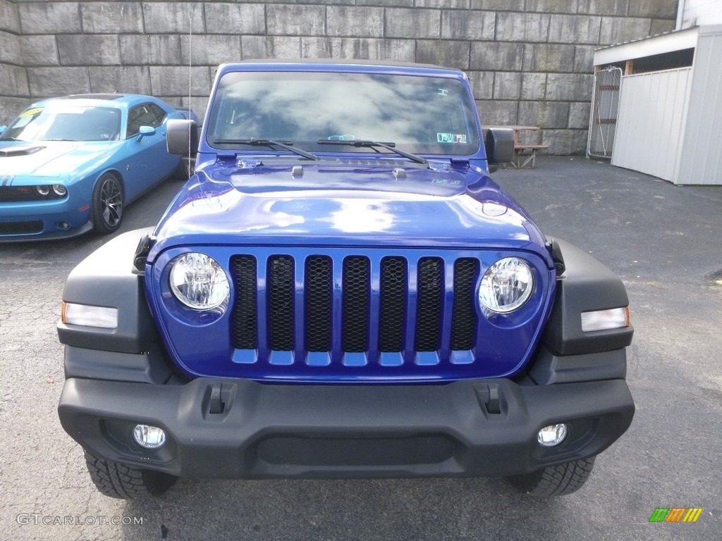 2020 Wrangler Unlimited Sport 4x4 - Ocean Blue Metallic / Black photo #8