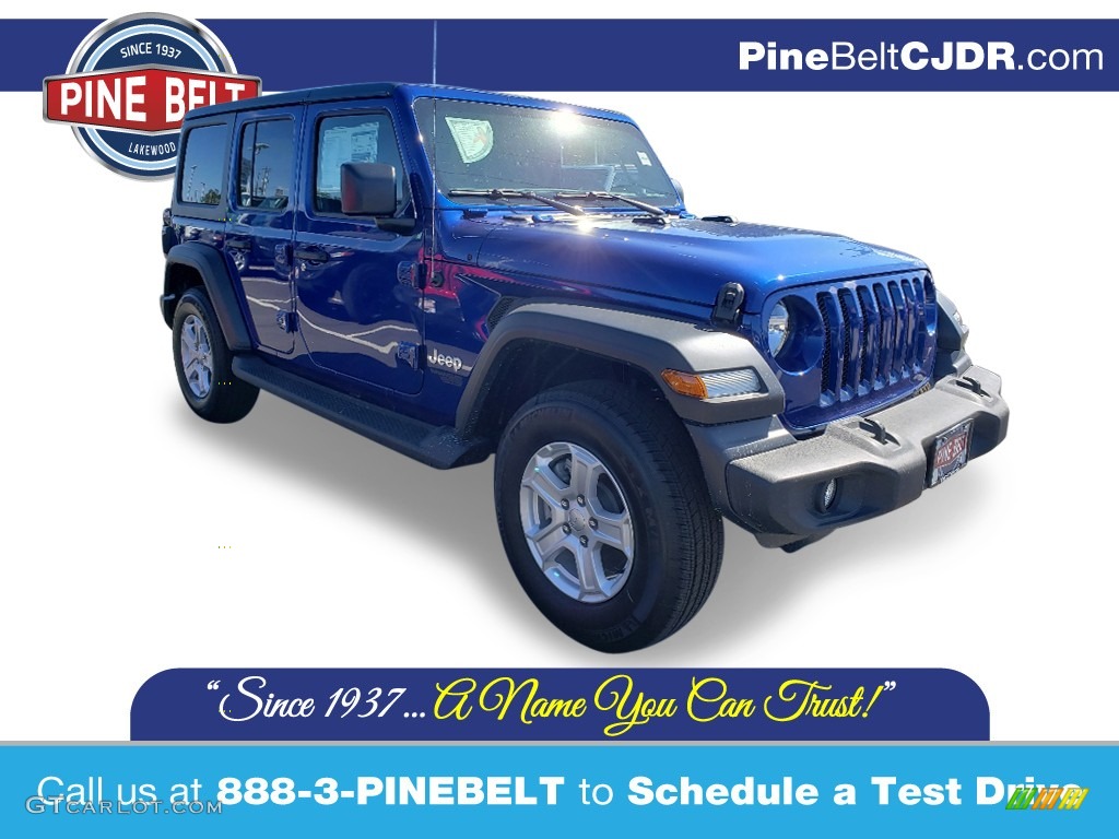 2020 Wrangler Unlimited Sport 4x4 - Ocean Blue Metallic / Black photo #1