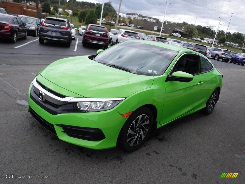 2017 Civic LX Coupe - Energy Green Pearl / Black/Gray photo #5