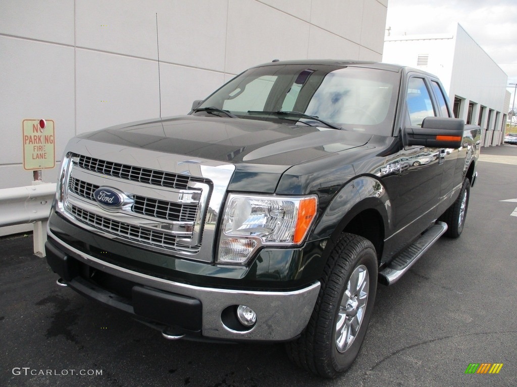 2013 F150 XLT SuperCab 4x4 - Green Gem Metallic / Steel Gray photo #3