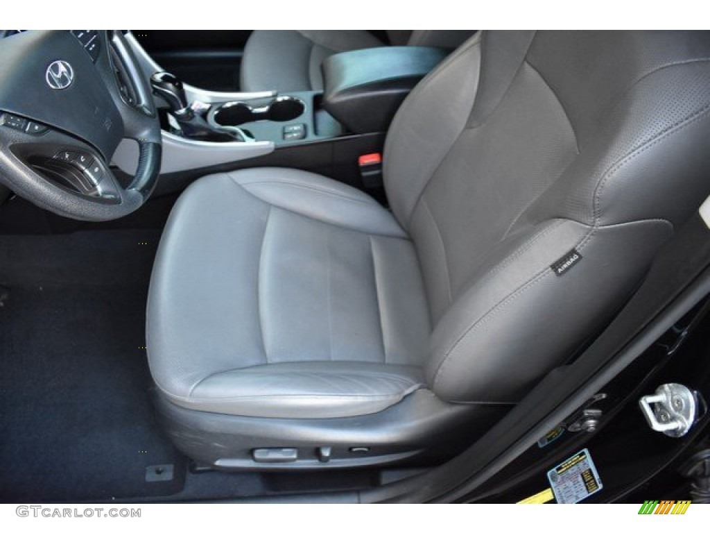 2012 Sonata Hybrid - Black Onyx Pearl / Gray photo #11