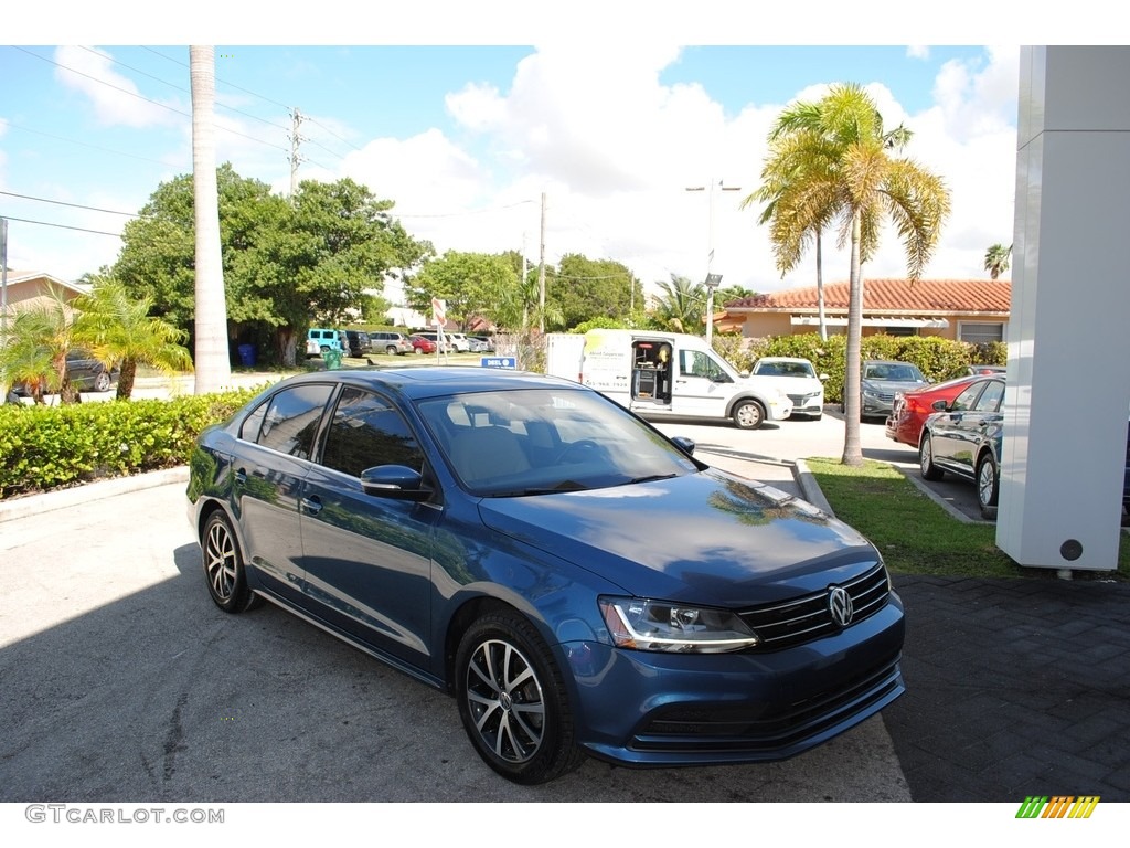 2017 Jetta SE - Silk Blue Metallic / Cornsilk Beige photo #1