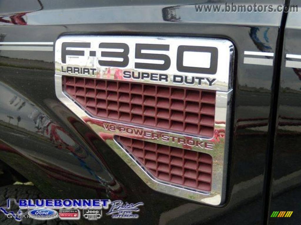 2008 F350 Super Duty Lariat Crew Cab 4x4 Dually - Black / Medium Stone photo #17