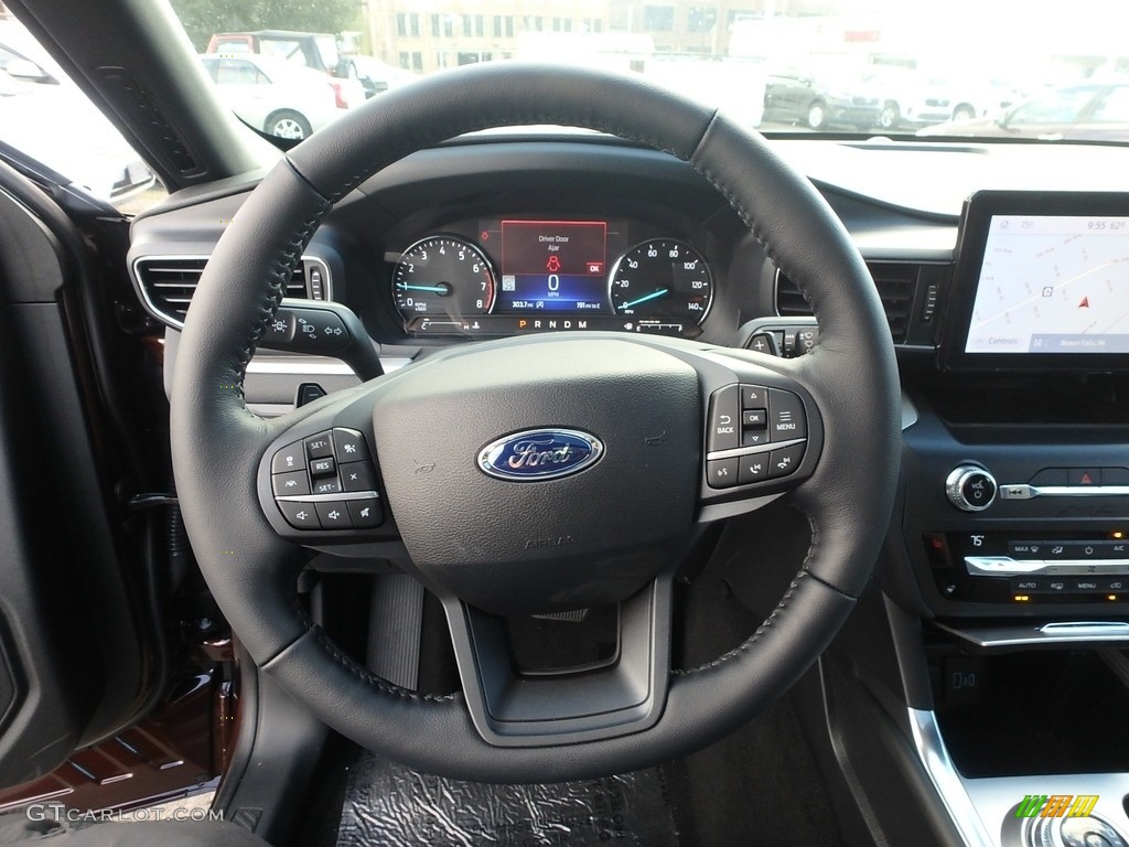 2020 Ford Explorer XLT Ebony Steering Wheel Photo #135509819