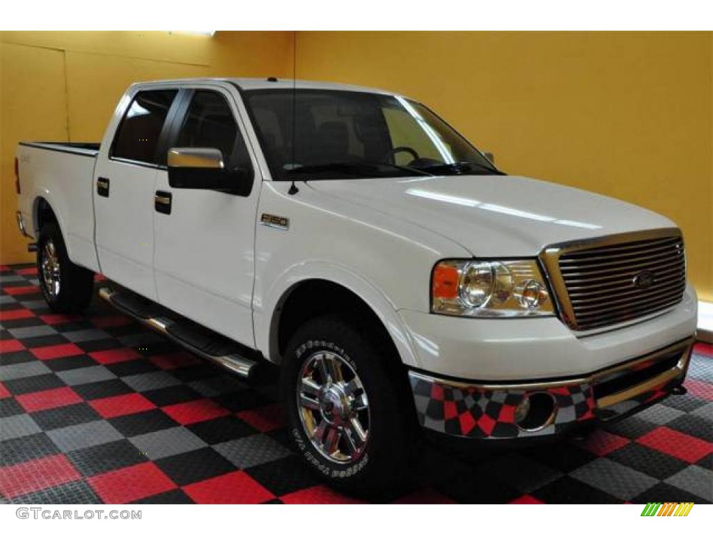 2008 F150 Lariat SuperCrew 4x4 - Oxford White / Black photo #1