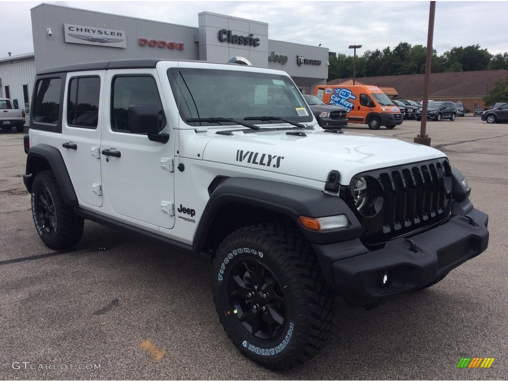 2020 Wrangler Unlimited Willys 4x4 - Bright White / Black photo #1