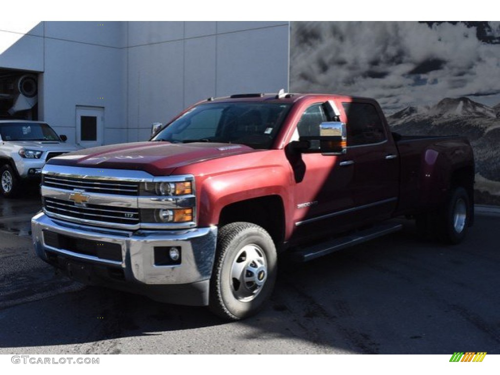 2015 Silverado 3500HD LTZ Crew Cab 4x4 - Deep Ruby Metallic / Jet Black/Dark Ash photo #2