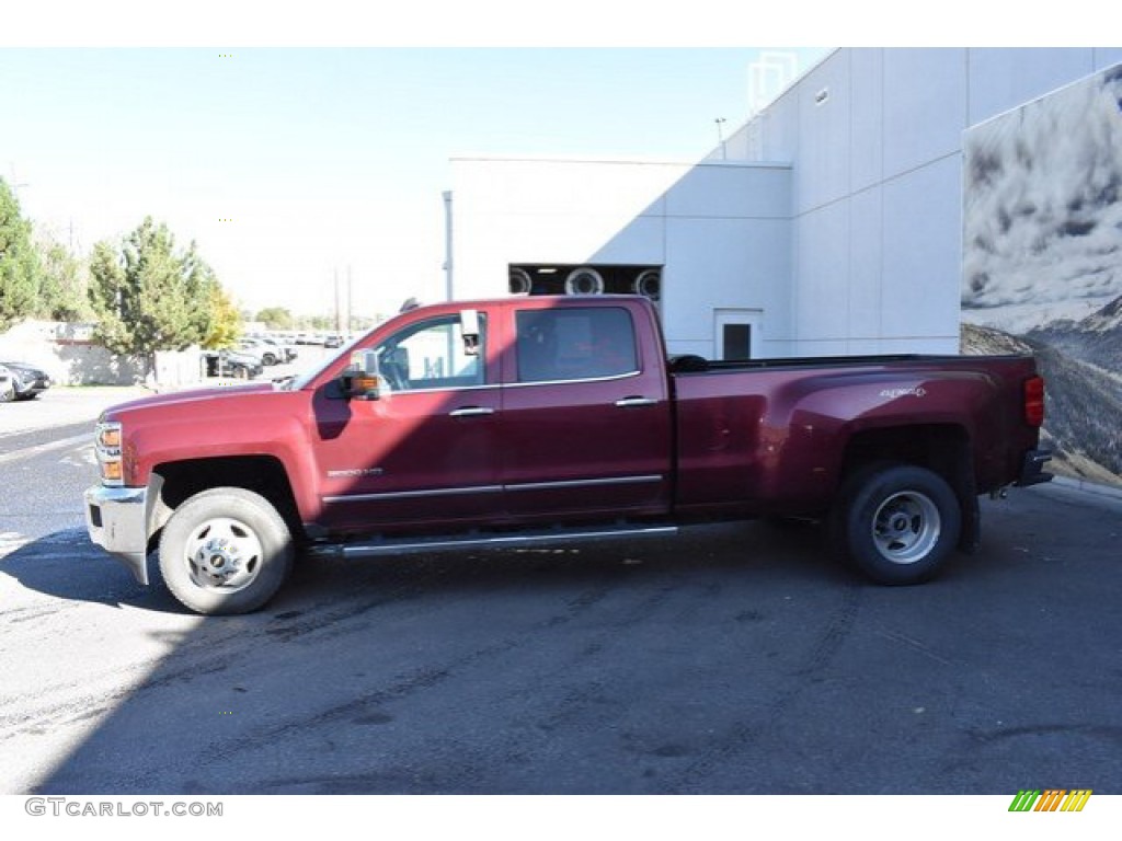 2015 Silverado 3500HD LTZ Crew Cab 4x4 - Deep Ruby Metallic / Jet Black/Dark Ash photo #3