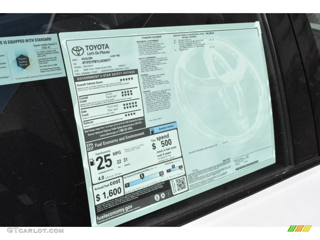 2020 Toyota Avalon TRD Window Sticker Photo #135531399