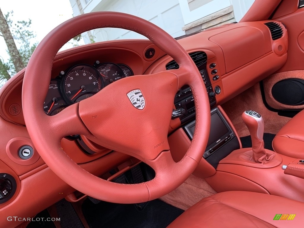 2000 Porsche 911 Carrera Cabriolet Boxster Red Steering Wheel Photo #135531768