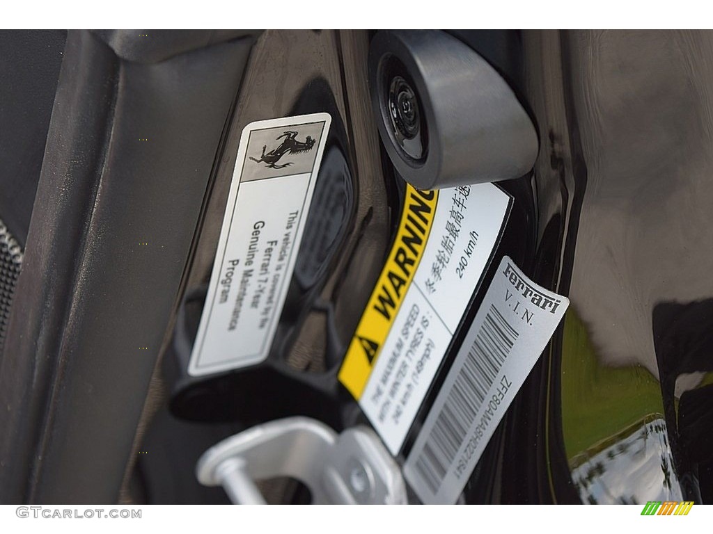 2017 Ferrari 488 Spider Standard 488 Spider Model Info Tag Photo #135549884