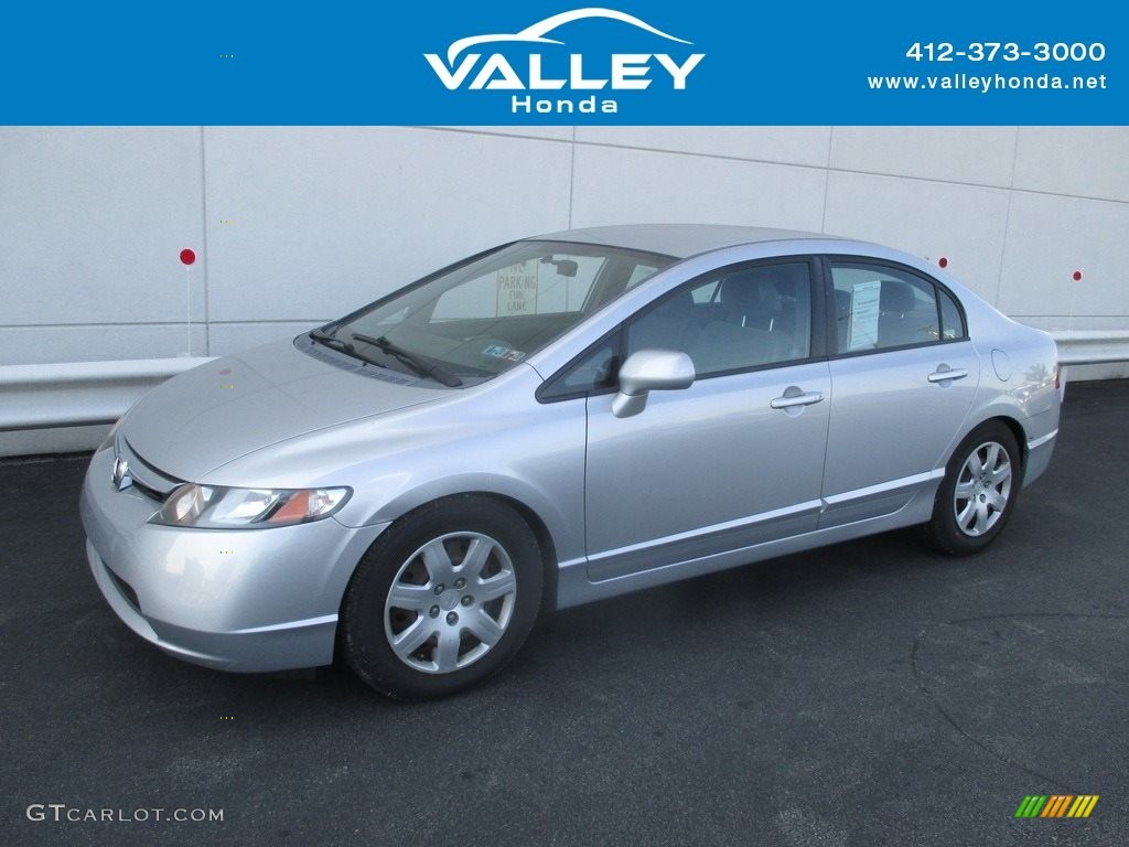 2008 Civic LX Sedan - Alabaster Silver Metallic / Gray photo #1