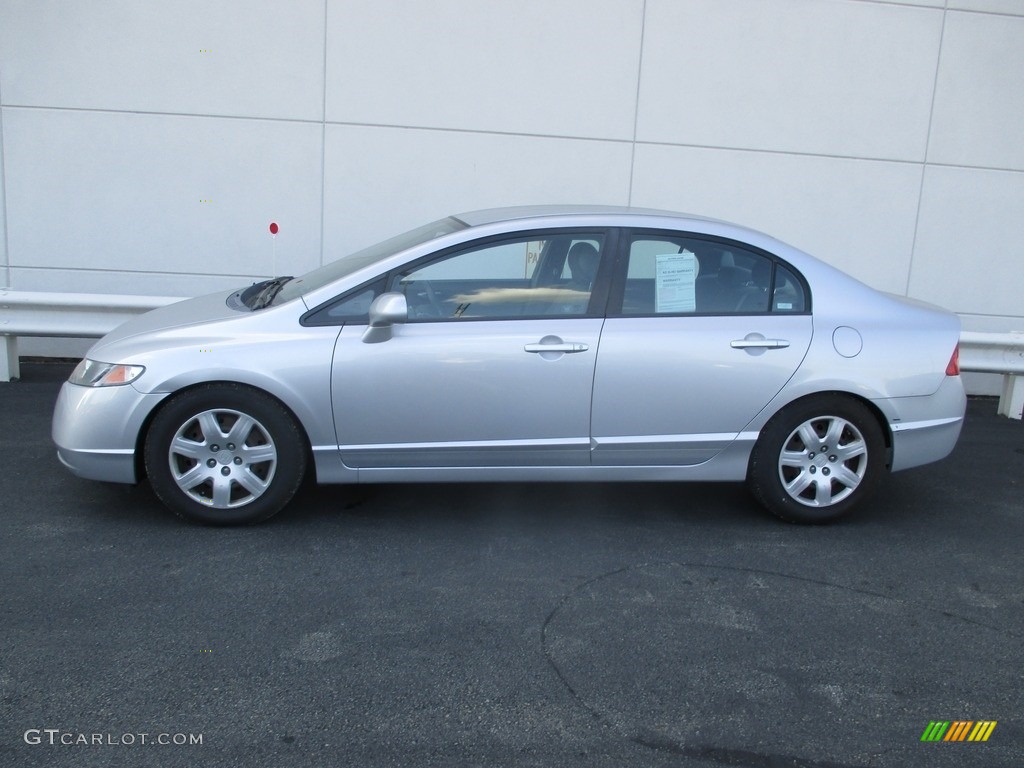 2008 Civic LX Sedan - Alabaster Silver Metallic / Gray photo #2
