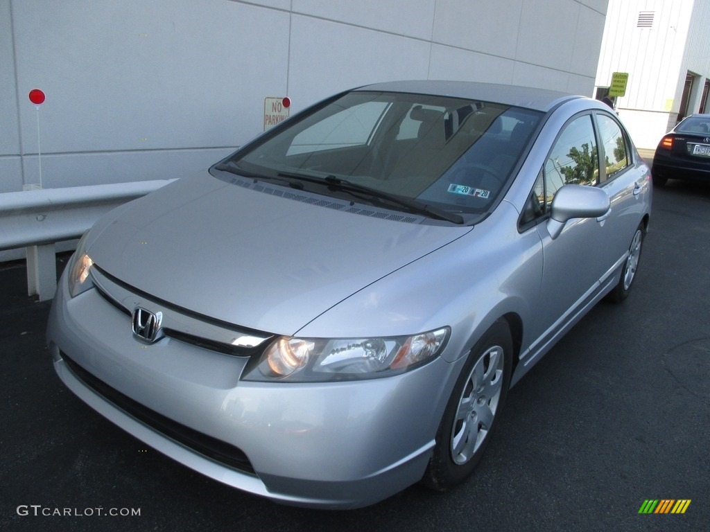 2008 Civic LX Sedan - Alabaster Silver Metallic / Gray photo #8