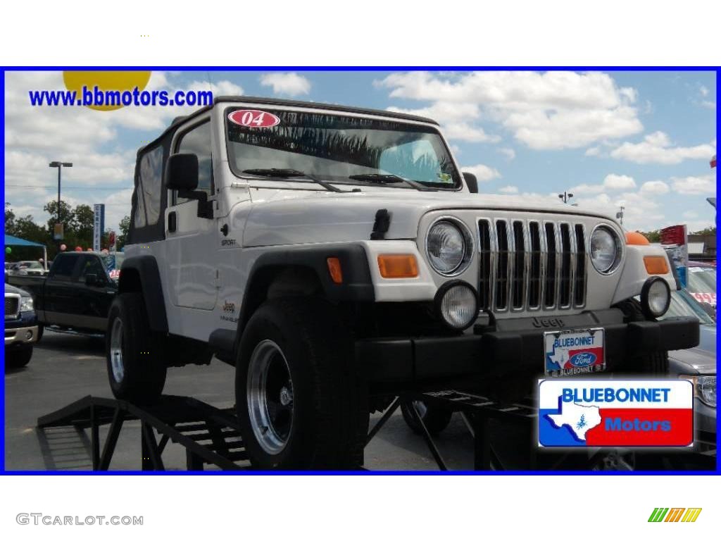 2004 Wrangler Sport 4x4 - Stone White / Dark Slate Gray photo #4