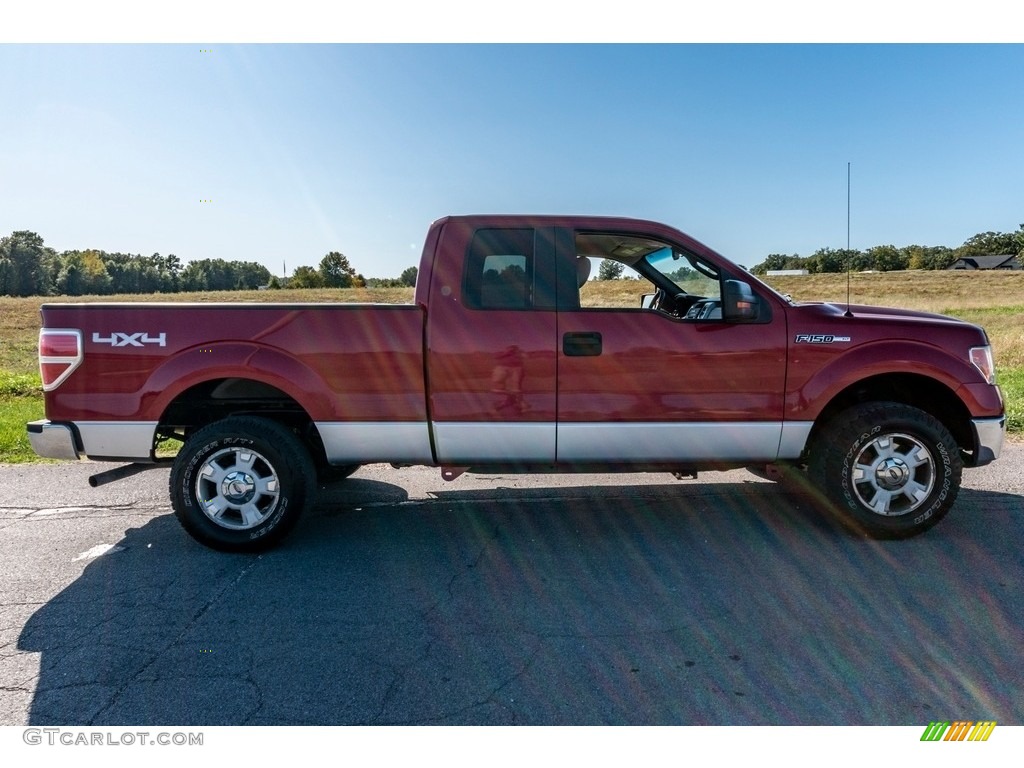 2010 F150 XL SuperCab 4x4 - Red Candy Metallic / Medium Stone photo #3