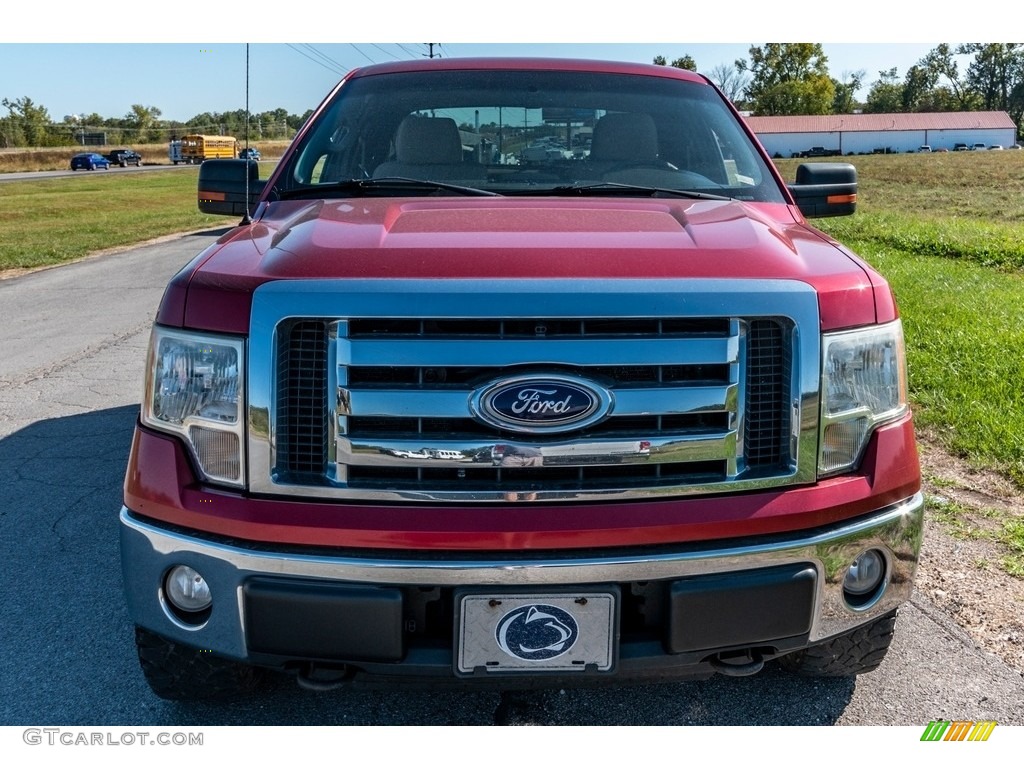 2010 F150 XL SuperCab 4x4 - Red Candy Metallic / Medium Stone photo #9