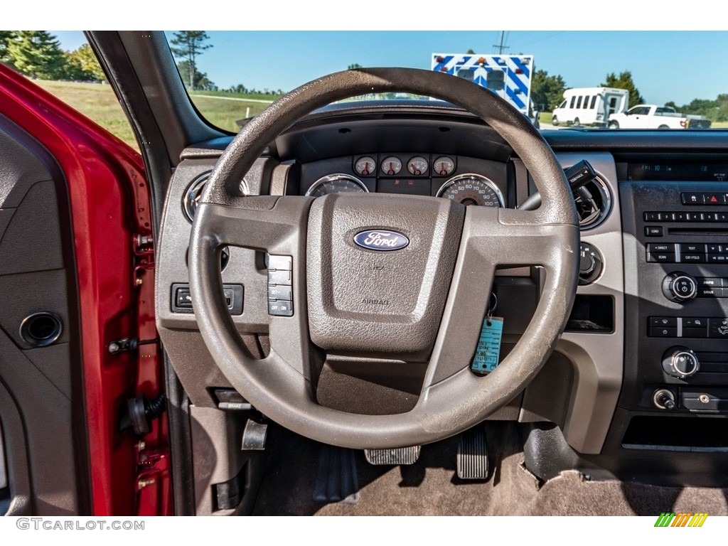 2010 F150 XL SuperCab 4x4 - Red Candy Metallic / Medium Stone photo #33