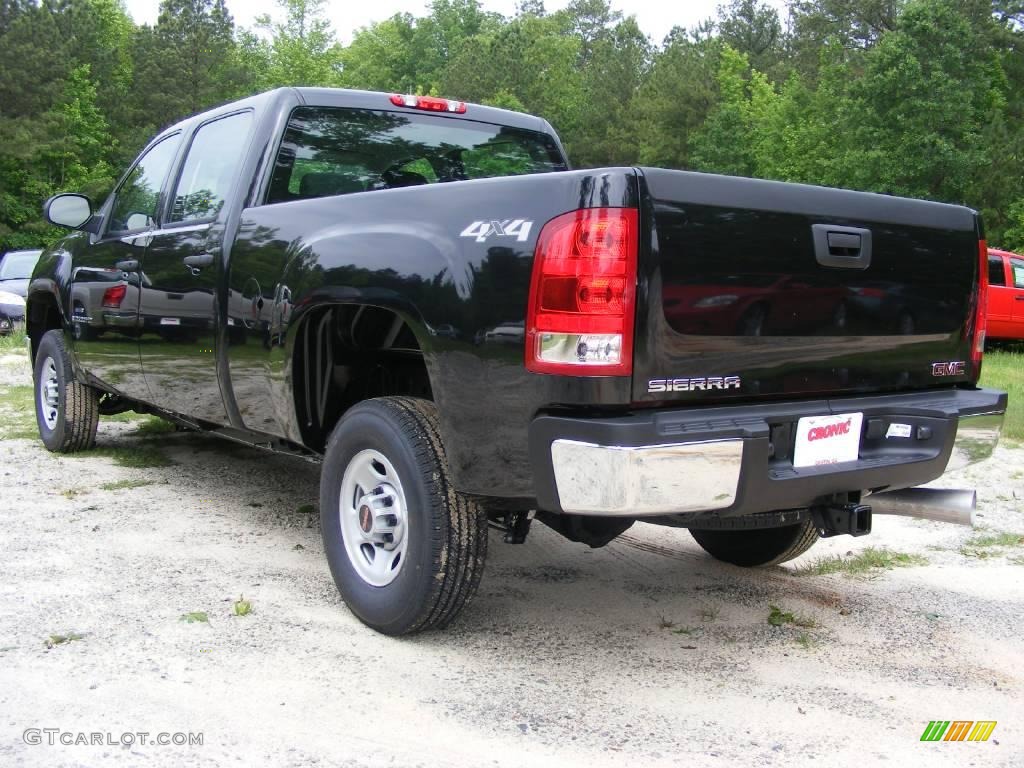 2009 Sierra 2500HD Work Truck Crew Cab 4x4 - Carbon Black Metallic / Dark Titanium photo #6