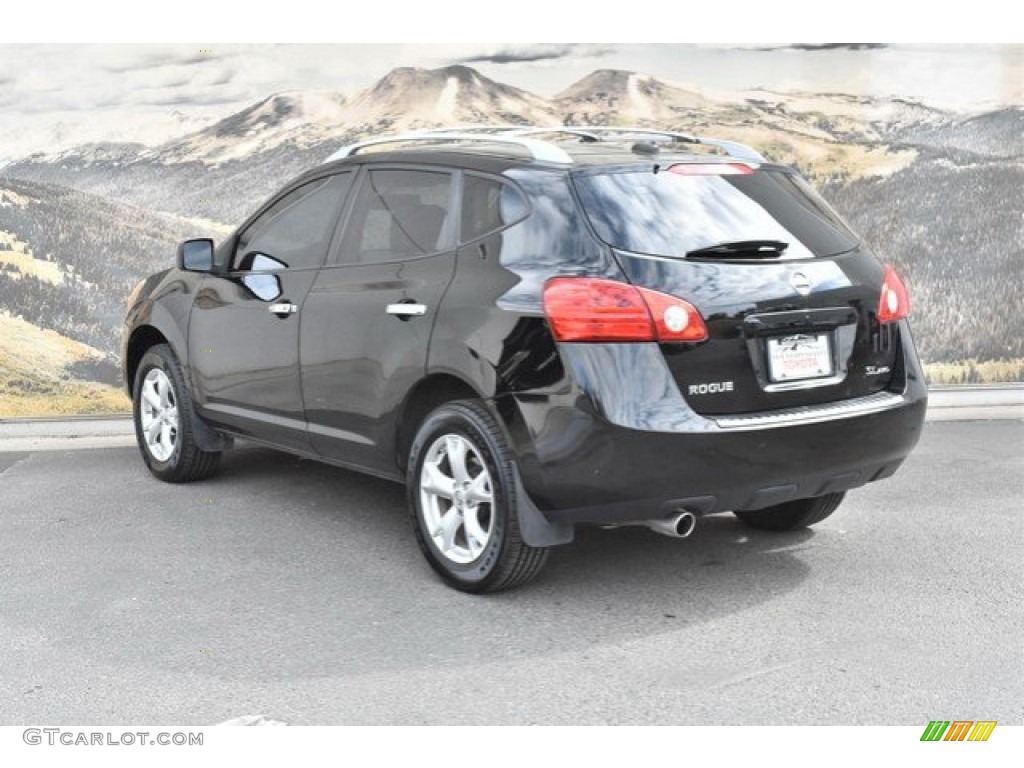 2010 Rogue SL AWD - Wicked Black / Gray photo #7