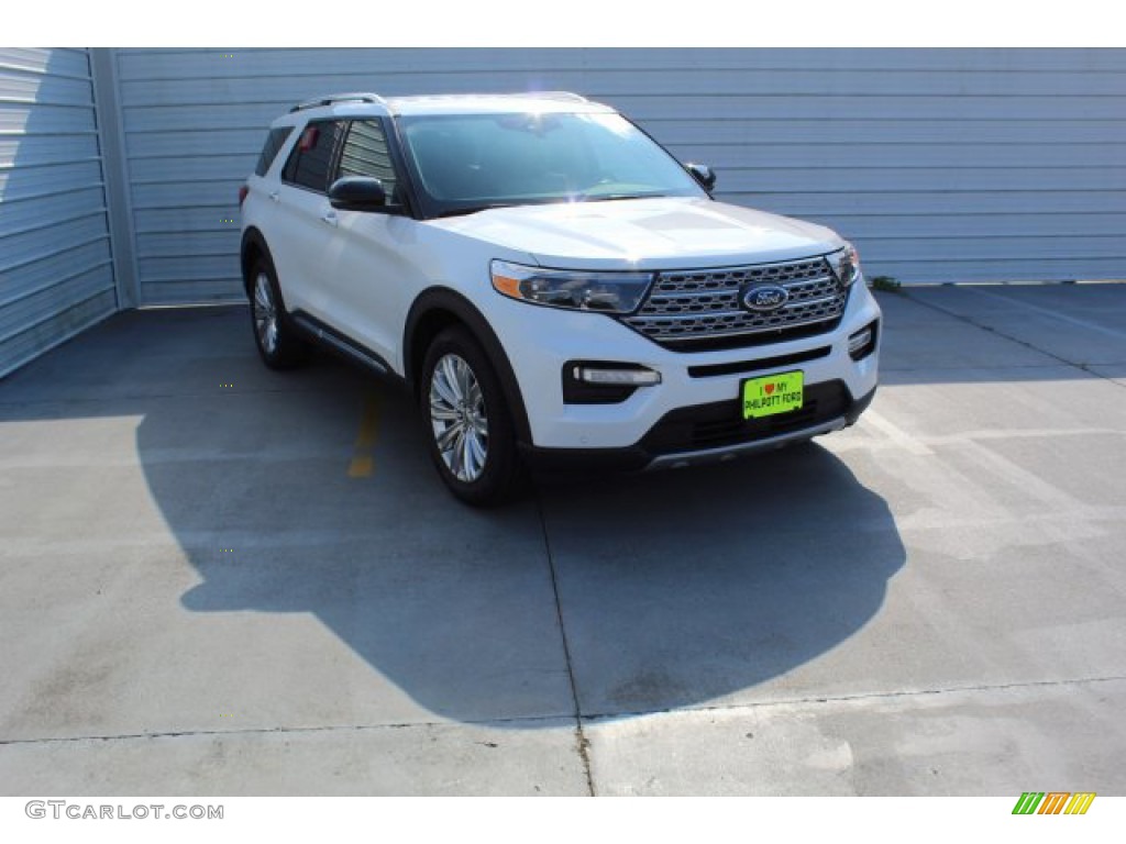 2020 Explorer Limited - Star White Metallic Tri-Coat / Sandstone photo #2