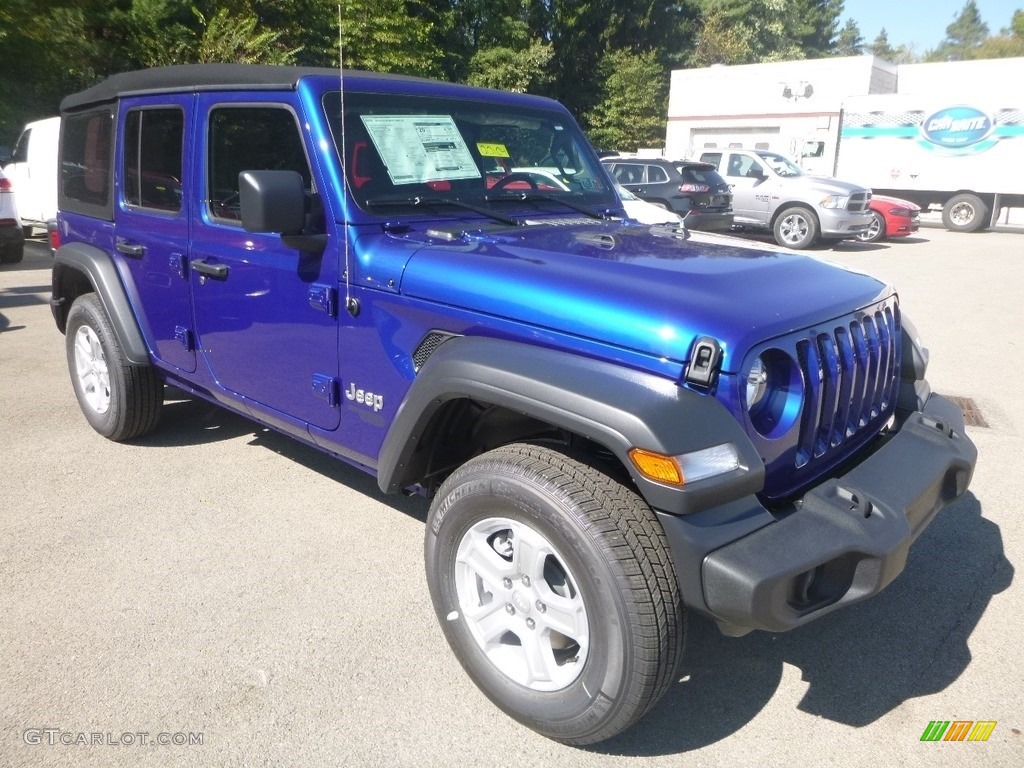2020 Wrangler Unlimited Sport 4x4 - Ocean Blue Metallic / Black photo #7