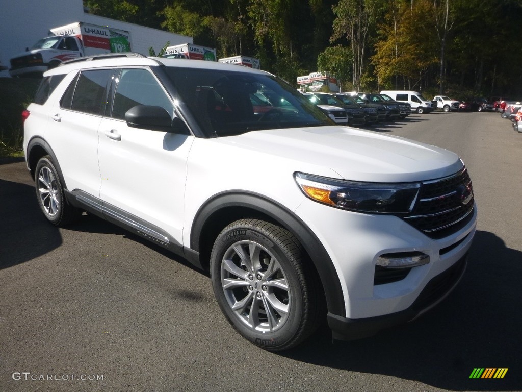 2020 Explorer XLT 4WD - Star White Metallic Tri-Coat / Ebony photo #3