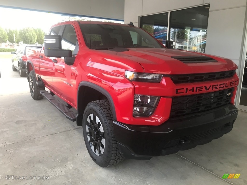 Red Hot 2020 Chevrolet Silverado 2500HD Custom Crew Cab 4x4 Exterior Photo #135572035