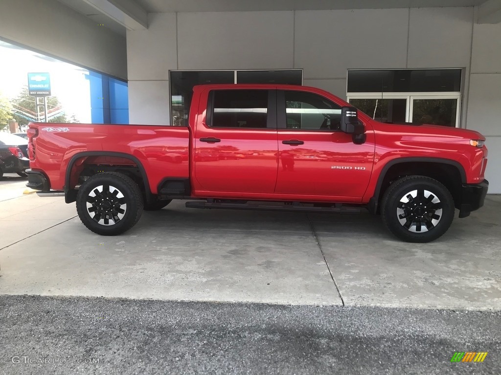 Red Hot 2020 Chevrolet Silverado 2500HD Custom Crew Cab 4x4 Exterior Photo #135572053