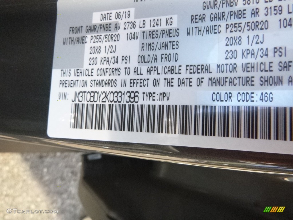 2019 CX-9 Color Code 46G for Machine Gray Metallic Photo #135578209