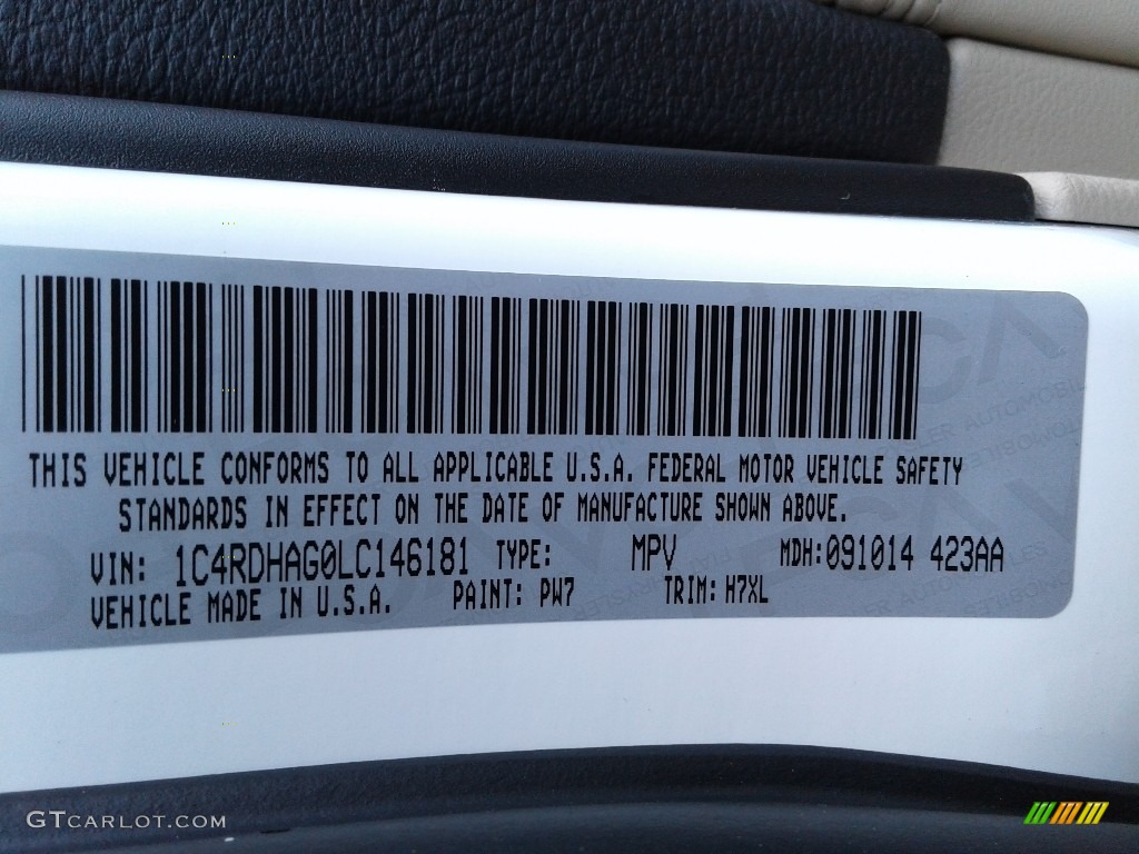 2020 Durango Color Code PW7 for White Knuckle Photo #135591685