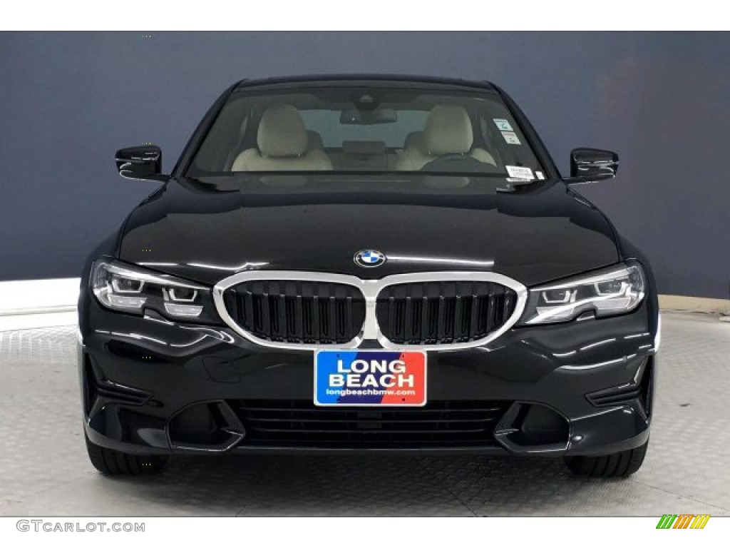 2019 3 Series 330i Sedan - Jet Black / Canberra Beige photo #2