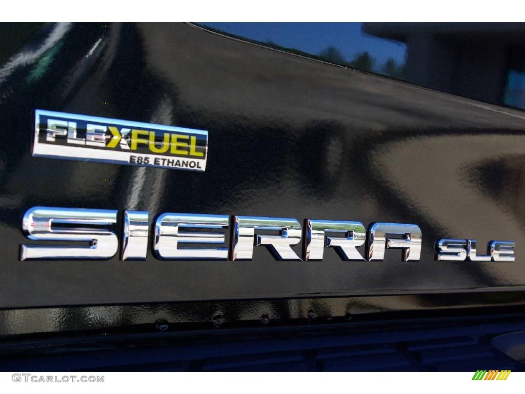 2009 Sierra 1500 SLE Crew Cab 4x4 - Carbon Black Metallic / Ebony/Light Cashmere photo #12