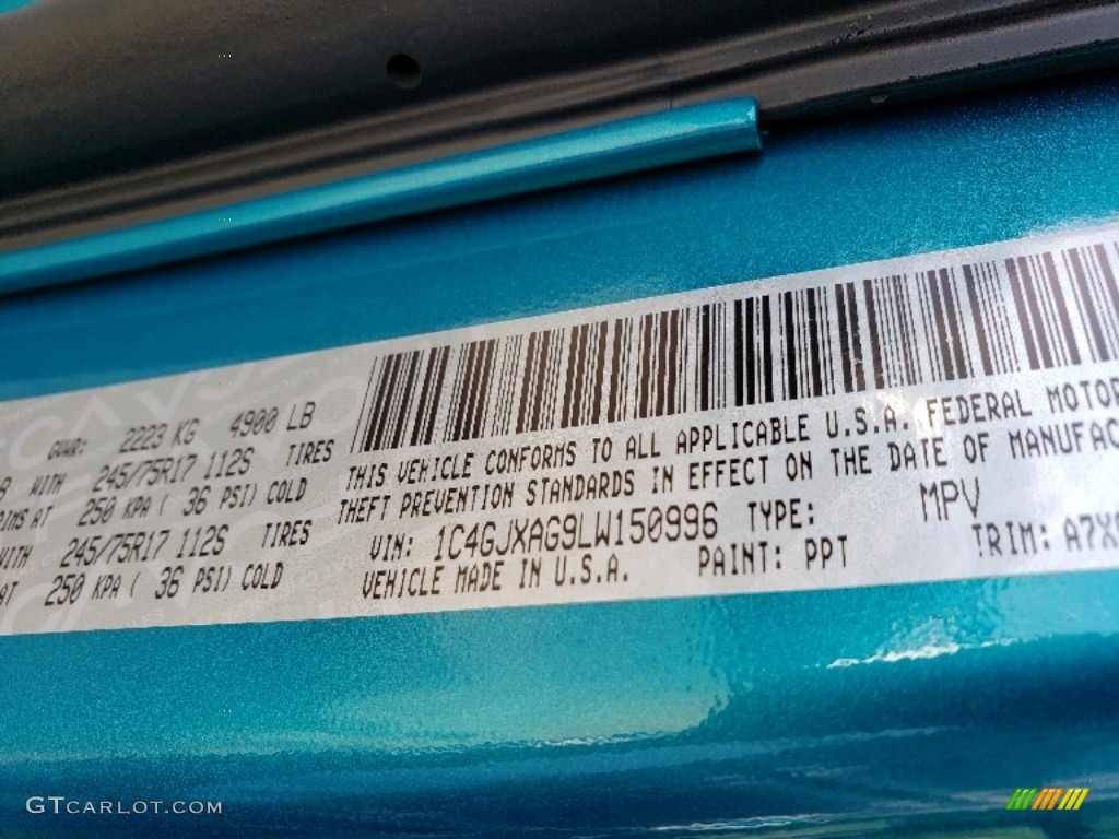 2020 Wrangler Color Code PPT for Bikini Pearl Photo #135610980
