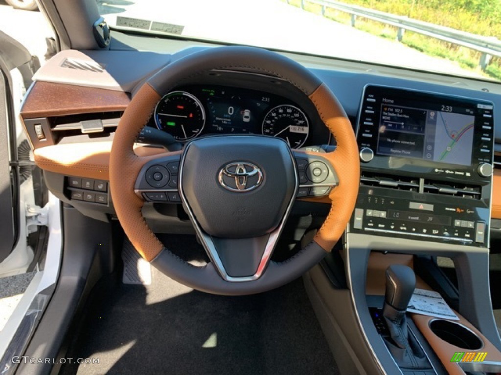 2020 Toyota Avalon Hybrid Limited Cognac Steering Wheel Photo #135612504