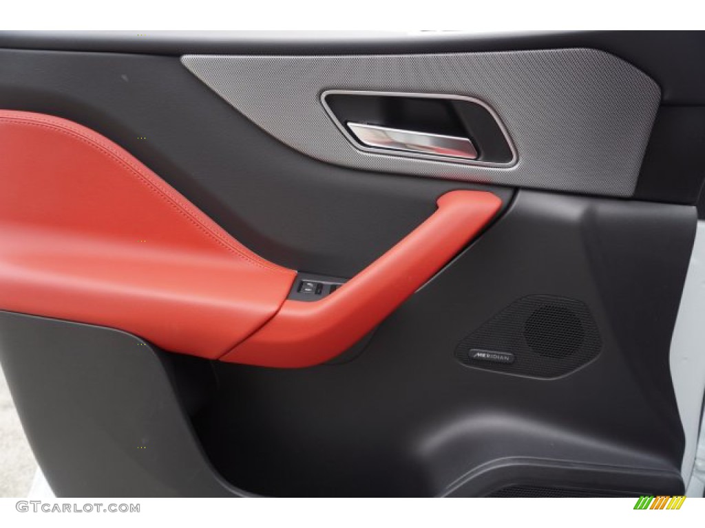 2020 Jaguar F-PACE SVR Ebony/Pimento Door Panel Photo #135618849
